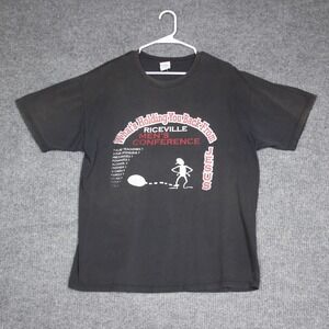 Vintage Anvil Riceville Men's Conference Graphic T Shirt XL Black Casual